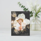 Boho Wreath One Photo Graduation Party Invitation Aankondigingskaart (Staand voorkant)