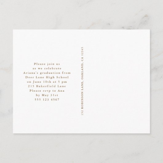 Boho Wreath One Photo Graduation Party Invitation Aankondigingskaart (Achterkant)