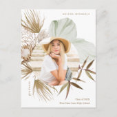 Boho Wreath One Photo Graduation Party Invitation Aankondigingskaart (Voorkant)