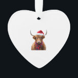 Boho Xmas Christmas Highland Cow T-Shirt (2) Ornament<br><div class="desc">Boho Xmas Christmas Highland Cow T-Shirt (2)</div>