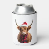 Boho Xmas Christmas Highland Cow T-Shirt (3) Blikjeskoeler (Blikje Voorkant)