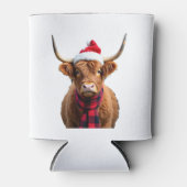 Boho Xmas Christmas Highland Cow T-Shirt (3) Blikjeskoeler (Voorkant)