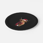 Boho Xmas Christmas Highland Cow T-Shirt (3) Papieren Bordje (Gekanteld)