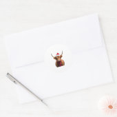 Boho Xmas Christmas Highland Cow T-Shirt (3) Ronde Sticker (Envelop)
