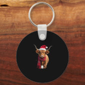 Boho Xmas Christmas Highland Cow T-Shirt (3) Sleutelhanger (Voorkant)