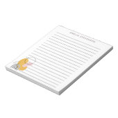 Boho Yellow Abstract Shapes Persoonlijk gelinkt Notitieblok (Linkerzijde)