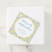 Boho Yellow Ditsy Floral Custom Baby shower Dank Bedankjes Labels (In situ)