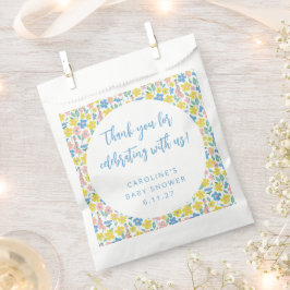 Boho Yellow Ditsy Floral Custom Baby shower Dank Bedankzakje