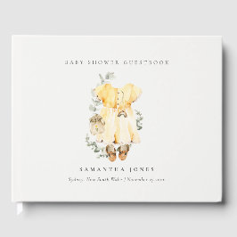 Boho Yellow Dress Shoes Foliage Girl Baby shower Gastenboek