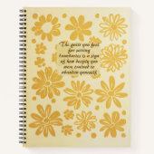 Boho Yellow Floral Stamp Custom Quote Journal Notitieboek (Voorkant)