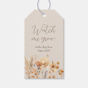 Boho Yellow Flower Favor Meisje Baby shower Cadeaulabel