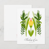 Boho Yellow Flower & Greenery Denking You Kaart (Voorkant / Achterkant)