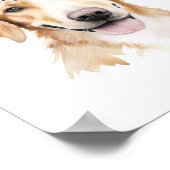 Boho Yellow Labrador Dog Flower Crown Waterverf Poster (Hoek)