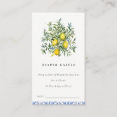 Boho Yellow Lemon Tree Luier Raffle Baby shower Informatiekaartje (Voorkant)