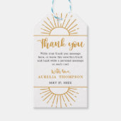 Boho Yellow Little Ray Sunshine On Way Baby shower Cadeaulabel (Voorkant)