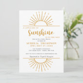 Boho Yellow Little Ray Sunshine On Way Baby shower Kaart (Staand voorkant)