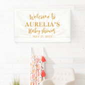 Boho Yellow Little Ray Sunshine On Way Baby shower Spandoek (Insitu)