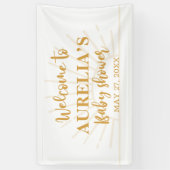 Boho Yellow Little Ray Sunshine On Way Baby shower Spandoek (Verticaal)