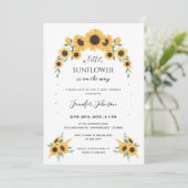 Boho Yellow Little Sunflower Baby shower Kaart (Staand voorkant)