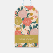 Boho Yellow Oranje Botanical Flowers Vrijgezellenf Cadeaulabel (Achterkant)