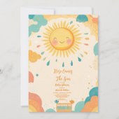 Boho Yellow Sunshine Baby shower Kaart (Voorkant)
