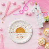 Boho Yellow Sunshine Baby shower Papieren Bordje (Feest)