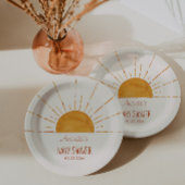 Boho Yellow Sunshine Baby shower Papieren Bordje