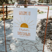 Boho Yellow Sunshine Baby shower Welkomstteken Poster