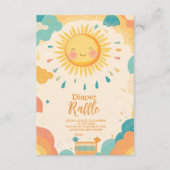 Boho Yellow Sunshine Diapper Raffle Informatiekaartje (Voorkant)