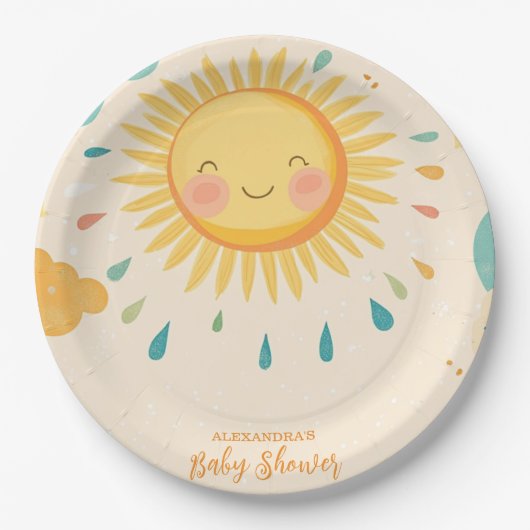 Boho Yellow Sunshine Papieren Bordje (Voorkant)