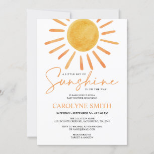 Boho Yellow Sunshine Waterverf Baby shower Kaart