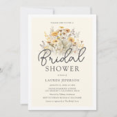 Boho Yellow Wildflower Vrijgezellenfeest Kaart (Voorkant)