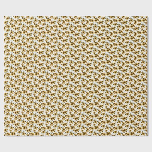 Boho Yellow Zonnebloem Cadeaupapier (Vlak)