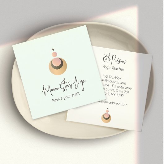 Boho Yoga Energy Healer Celestial Vierkante Visitekaartje