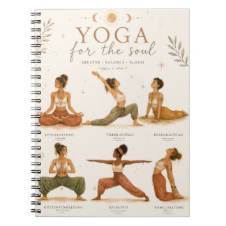 Boho Yoga Frauen Aquarell Design - Yogaposen Notitieboek