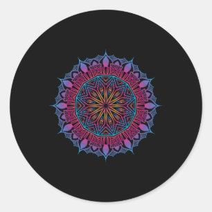 Boho Yoga Kunst Spirituele Meditatie Heilige Geome Ronde Sticker