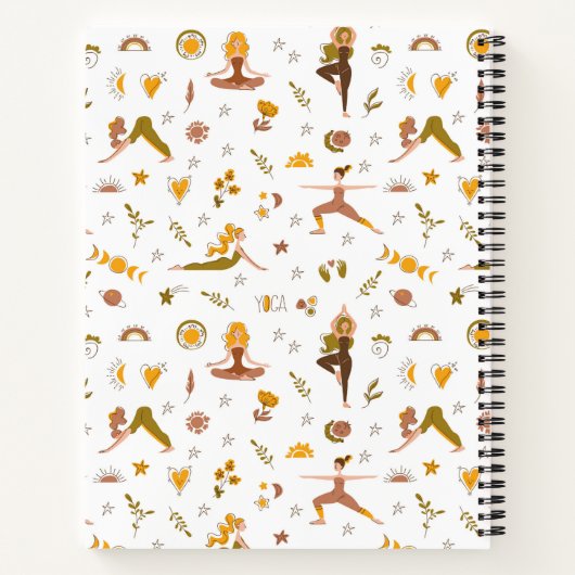 Boho Yoga Meisje Aangepaste Naam Notitieboek (Achterkant)
