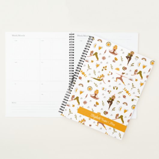 Boho Yoga Meisje Aangepaste Naam Planner (Display)
