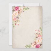 Boho Young Wild and Three Birthday Invitation Kaart (Achterkant)