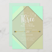 Boho Young Wild & Drie | 3e verjaardag feest Kaart (Voorkant / Achterkant)