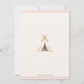 Boho Young Wild en 3e verjaardag Girl Kaart (Achterkant)