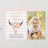 Boho Young Wild en drie verjaardagen Kaart (Voorkant / Achterkant)