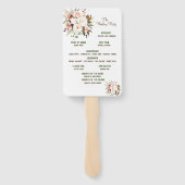 Boho Zacht Gekleurd Roos Wedding Program Fans Handwaaier (Achterkant)