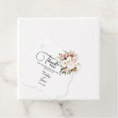 Boho Zacht Gekleurde Rozen/Witte Bloemen Huwelijk Bedankjes Labels (In situ)