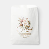 Boho Zacht Gekleurde Rozen Witte Bloemen Huwelijk Bedankzakje (Voorkant)
