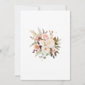 Boho Zacht Gekleurde Rozen & Witte Bloemen Wedding Kaart (Achterkant)