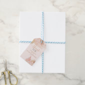 Boho Zacht Roze Bloemige Bloemen Baby Shower Cadeaulabel (Met Touw)