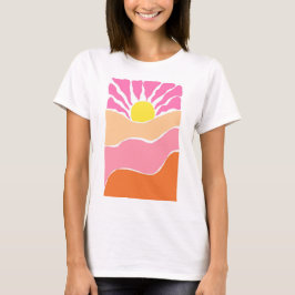 Boho zacht roze en oranje zonsondergang  t-shirt