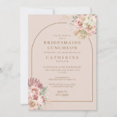 Boho Zacht Roze Pampas Gras Bruidsmeisjes Luncheon Kaart (Voorkant)