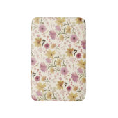 Boho Zacht Roze Watercolor Wilde Bloem Badmat (Voorkant Verticaal)